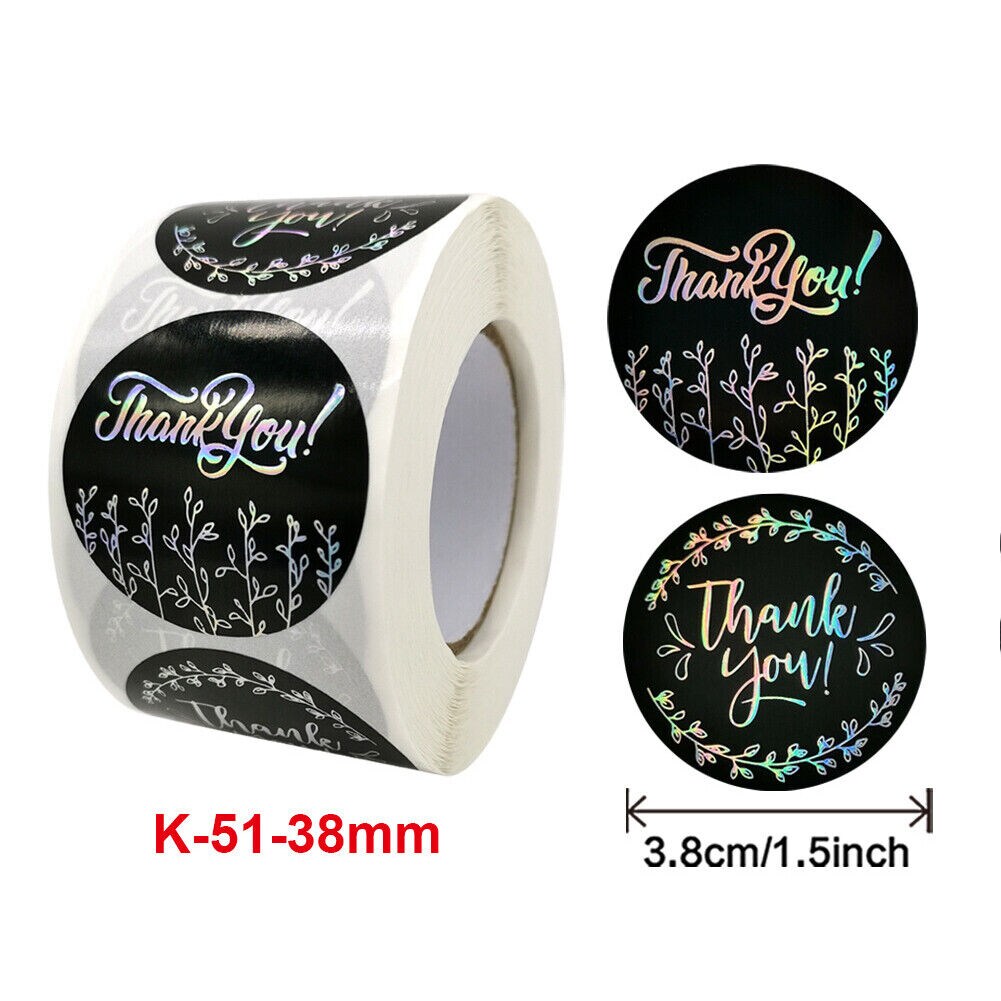 thumbnail image 2 of 500 Thank You Envelope Seals - 1.5 Inch Round Multi-Color Labels Stickers Roll 2 of 3