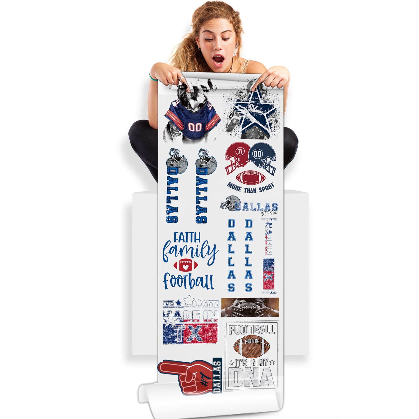 Dallas Football DTF Premium 22x60 Direct-to-Film Gang Sheets
