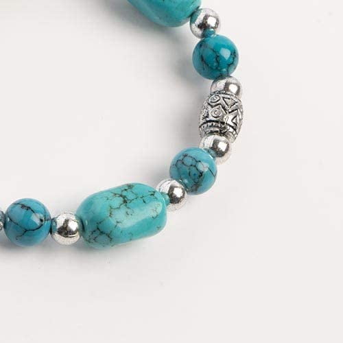 Earth's Jewels Semi-Precious Natural Dyed Stabilized Turquoise Stretch Bracelet #30