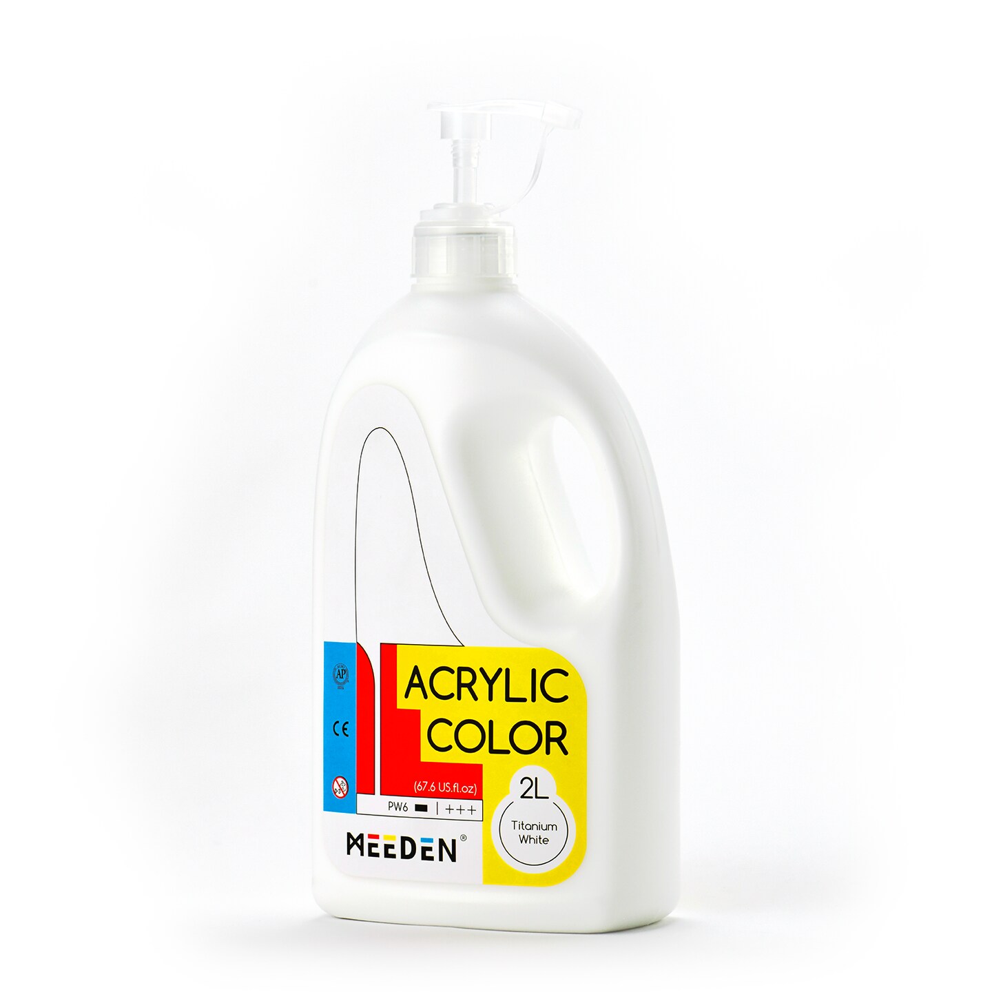 MEEDEN White Acrylic Paint, Extra-Large 2L /67 oz Non-Toxic Rich