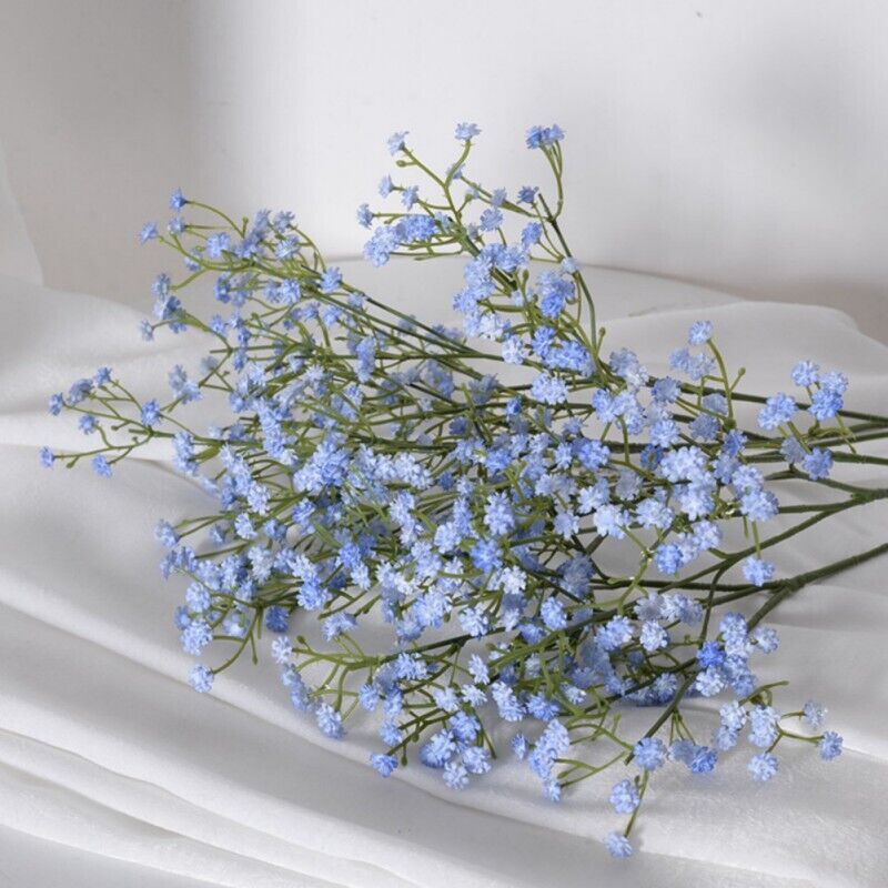 10pcs Blue Fake Baby Breath Fake Flowers Real Touch Gypsophila Babies  Breath Flowers Artificial Bulk for DIY Wedding Bouquets Baby Shower Home  Garden Party Decoration