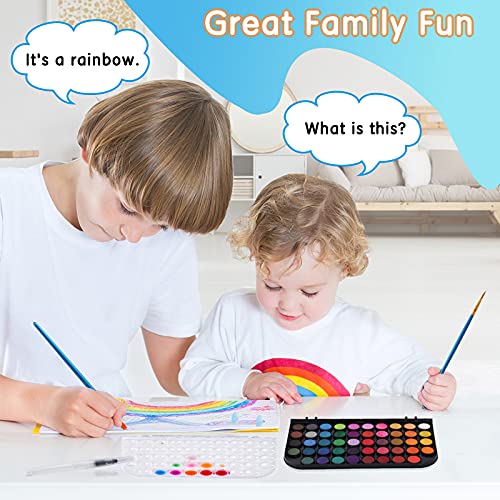 48 Colors Watercolor Paint Set, Non-toxic Watercolor Paint with a Brush Refillable a Water Brush Pen and Palette, Washable Water Color Paints Sets for Kids Adults Children Students Beginner