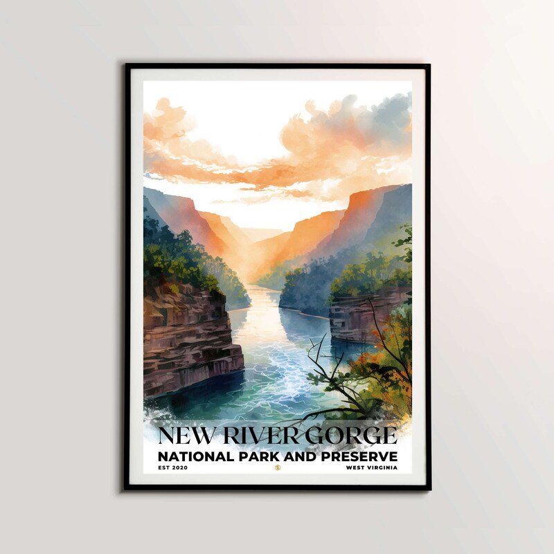 New River Gorge National Park and Preserve Poster, Travel Art, Office ...