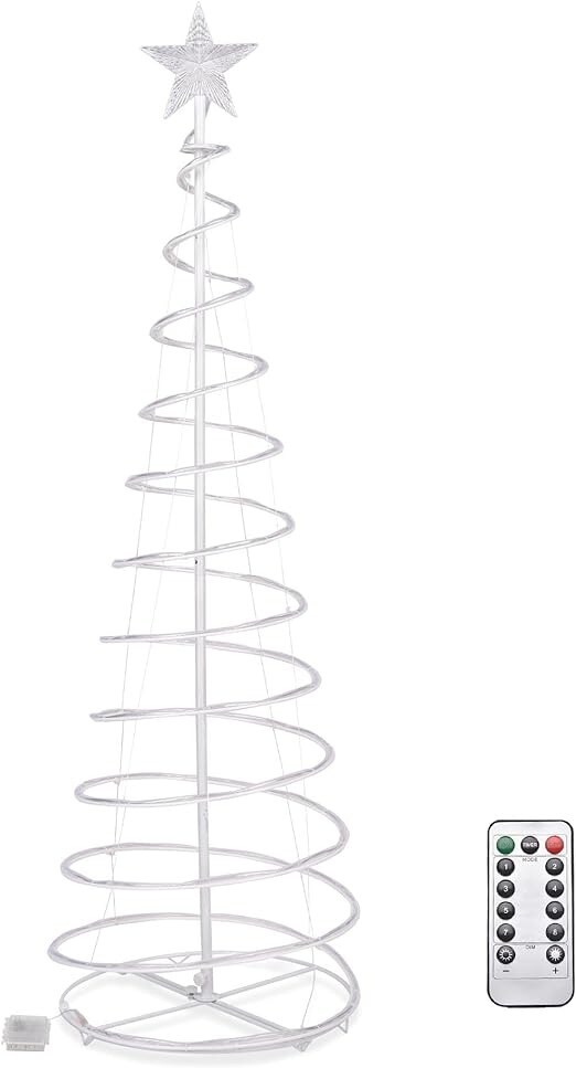 6FT Lighted Spiral Christmas Trees with Plug-in/Warm LEDs