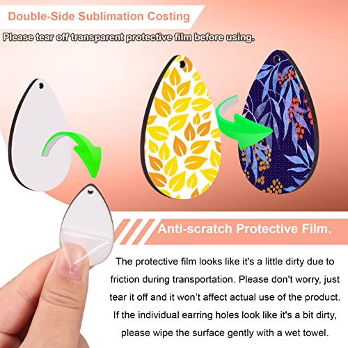 50 Pieces Sublimation Blanks Products - Sublimation Earring Blanks with Earring Hooks and Jump Rings for Halloween Christmas Women Girls DIY Earring Project Sublimation Accessories