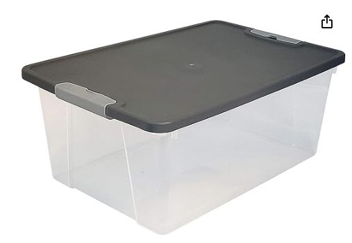 15-Quart Clear Plastic Stackable Storage Container Organizer Bin for Home and Office Organization with Gray Snaplock Latching Lid