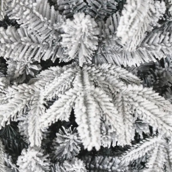 7ft Snow Flocked Artificial Christmas Tree with Realistic White Tips