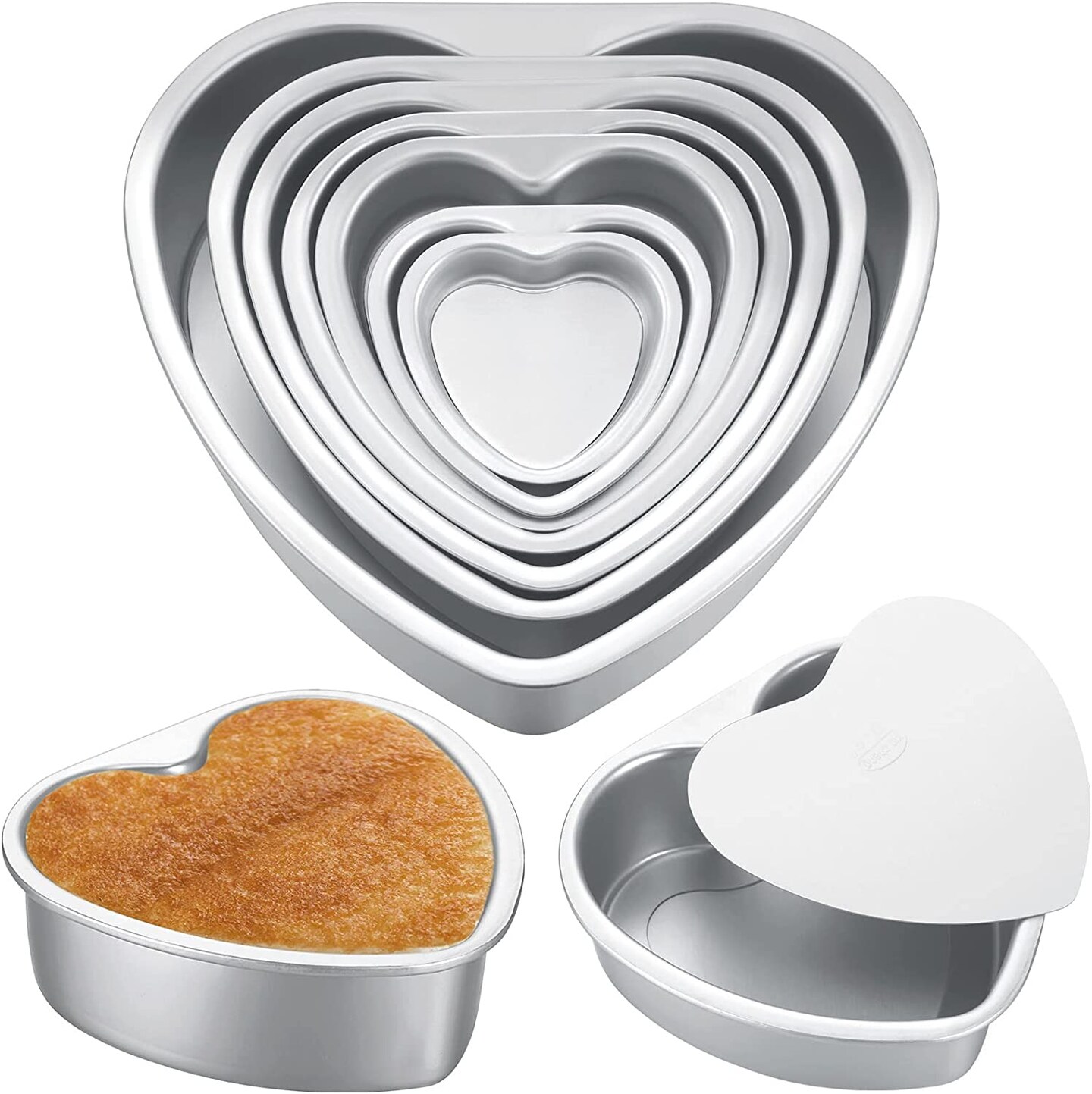 Aluminum Heart Shaped Cake Pan Bake 7 pcs