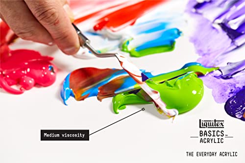 Liquitex BASICS Acrylic Paint Set, 6 x 22ml Tube Paint Set, Primary, Blue,Color Mixing,Green,White, 0.7 Fl Oz (Pack of 6)