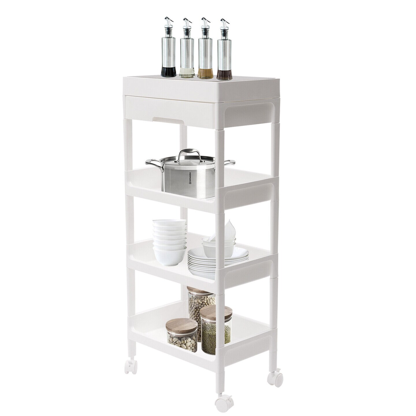 Slim Rolling Storage Cart Organizer
