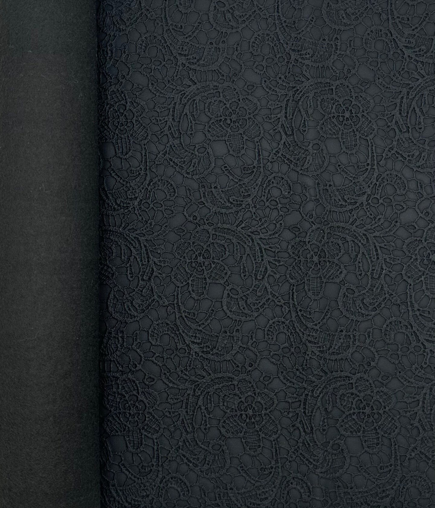 Black Lace Faux Vinyl