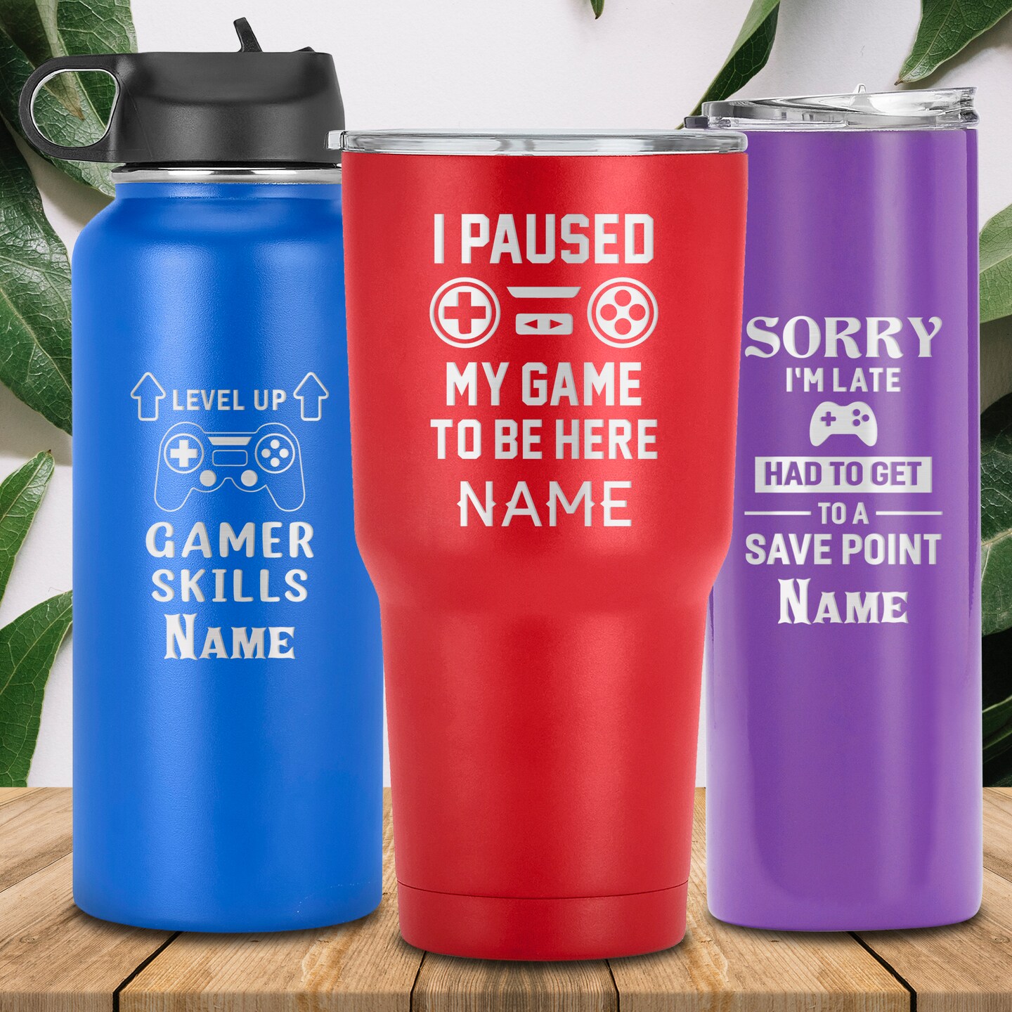 Personalized Gamer Tumbler, Gaming Gift, Laser Engraved Game Lover ...