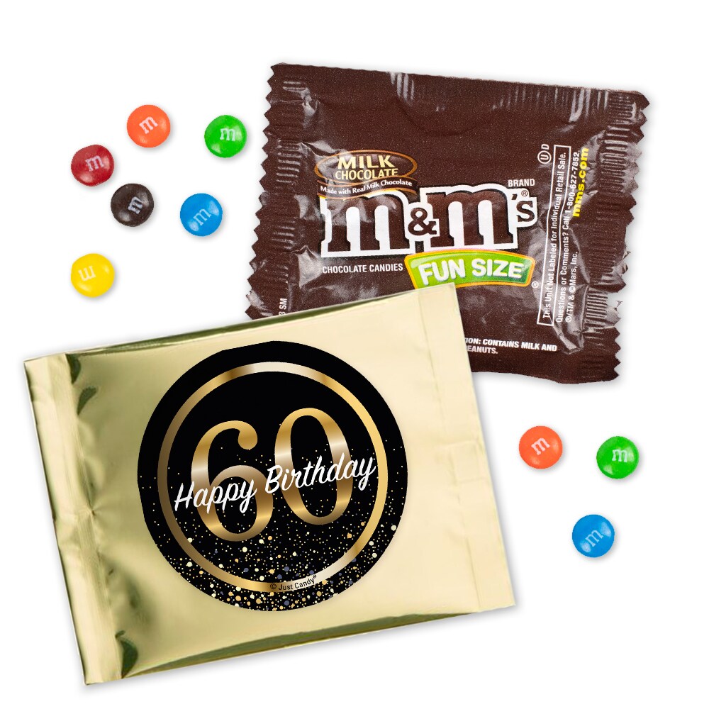 12 Pcs 60th Birthday Candy M&#x26;M&#x27;s Party Favor Packs - Milk Chocolate