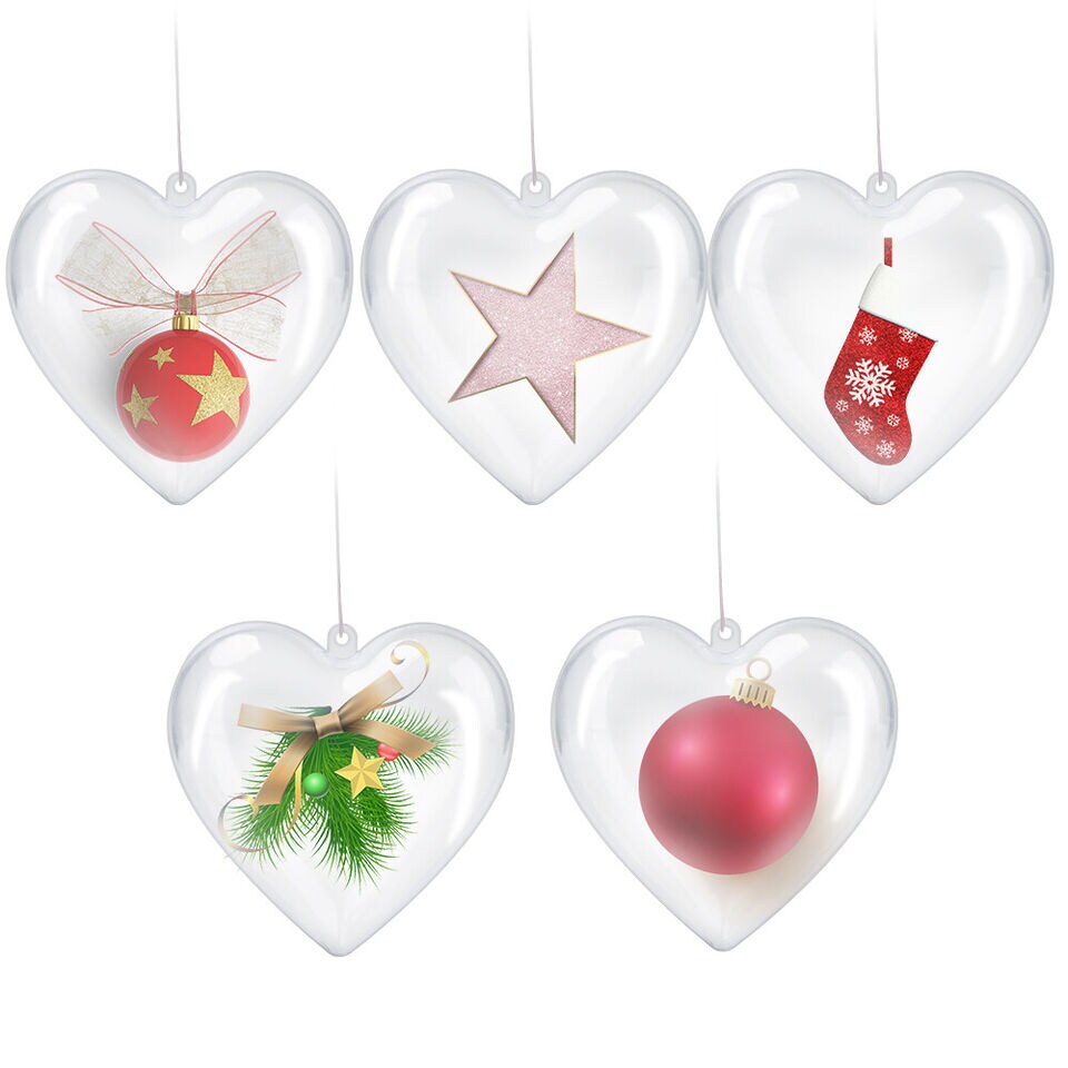 Kitcheniva Christmas Tree Hanging Heart Ornaments 5 Pcs