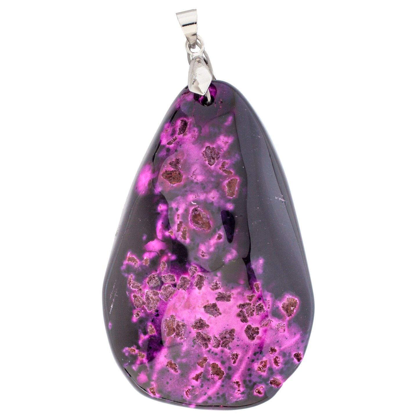 Earth&#x27;s Jewel 50mm Purple Semi-Precious Agate Pendant