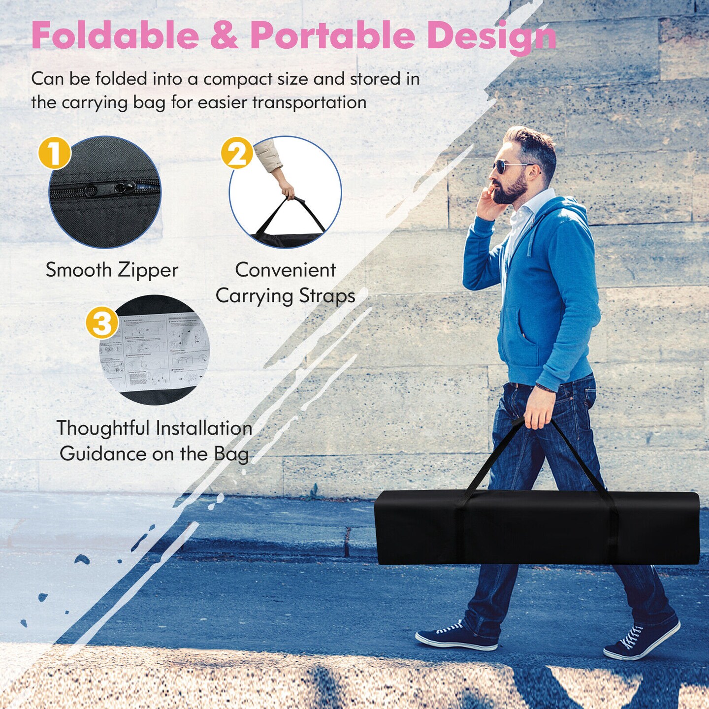 Outdoor Instant Pop-up Canopy with Carrying Bag