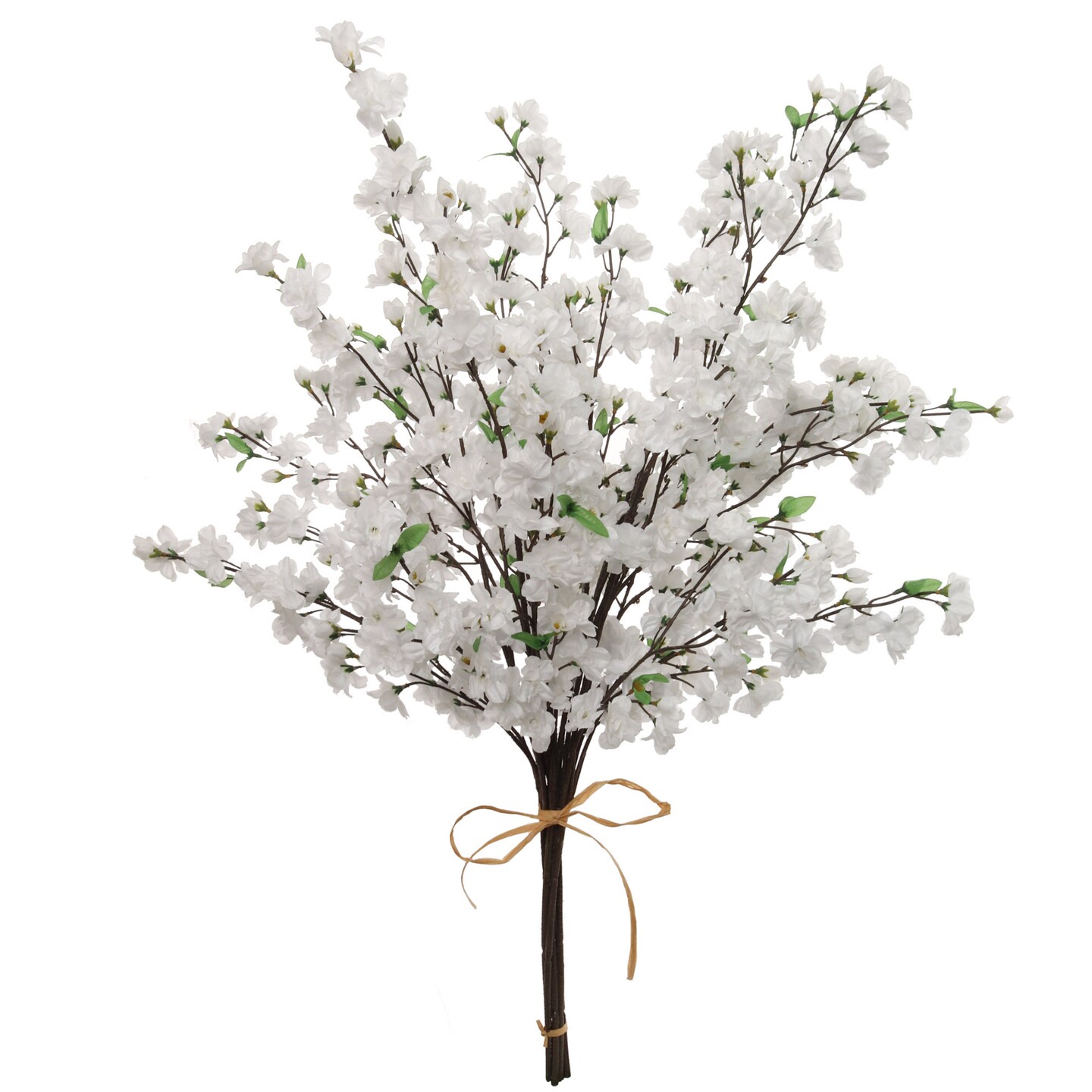 Set of 3: White Cherry Blossom Branches with Lifelike Silk Flowers, 36-Inch, Floral Stems, Spring Accents, Party & Event, Home & Office  Decor