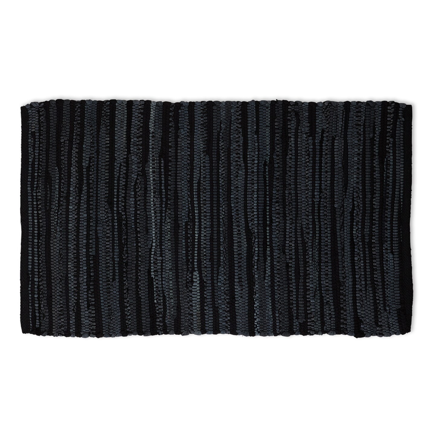 Contemporary Home Living 20&#x22; x 31.5&#x22; Multi Jet Black Modern Style Rag Rug