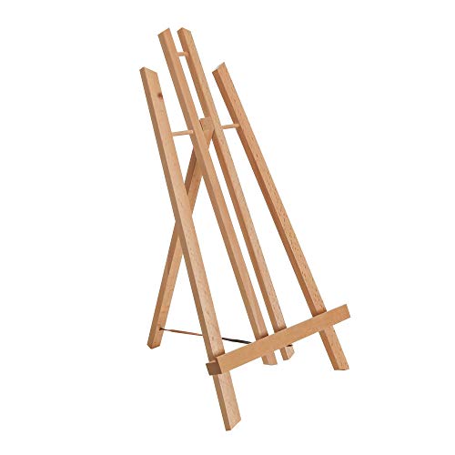 U.S. Art Supply 18&#x22; Large Tabletop Display Stand A-Frame Artist Easel - Beechwood Tripod, Painting Party Easel, Kids Students Classroom Table School Desktop - Portable Canvas Photo Picture Sign Holder