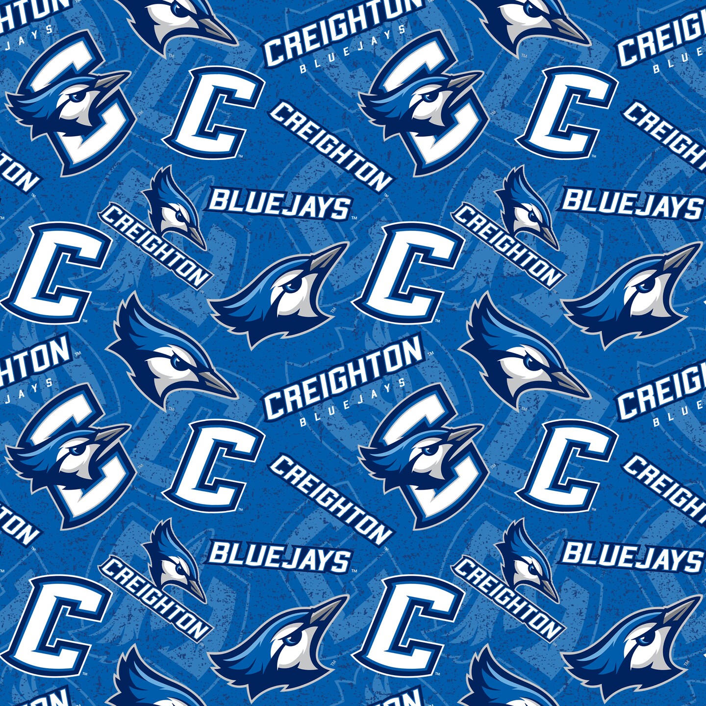 Sykel Enterprises-Creighton University Cotton Fabric-Creighton Bluejays Tone On Tone Cotton Quilting Fabric