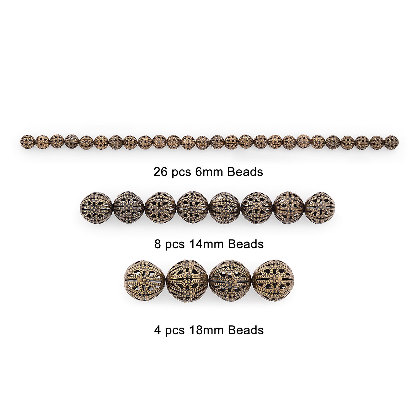Ida Filigree Metal Round Beads Value Pack