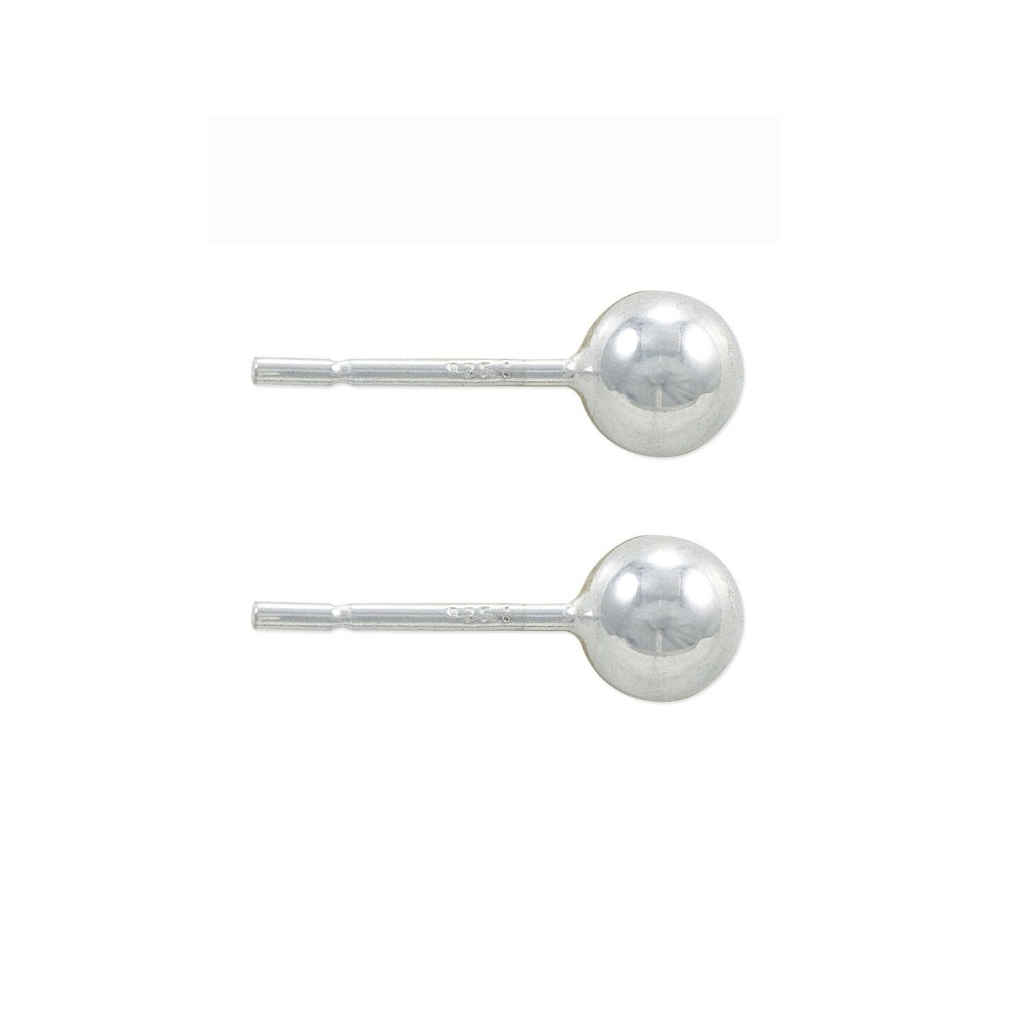 JewelrySupply Sterling Silver 5mm Ball Post Earrings (1 Pair of Sterling Silver Earrings)