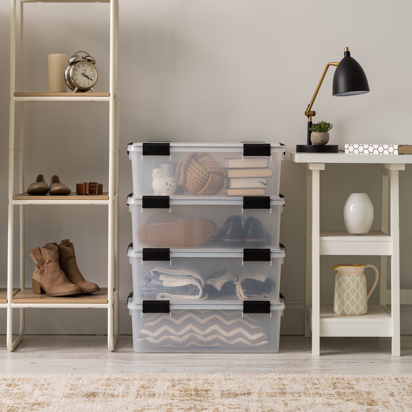 IRIS 41.2 Quart WeatherPro™ Storage Container Box Bin with Seal Latching Lid, Clear