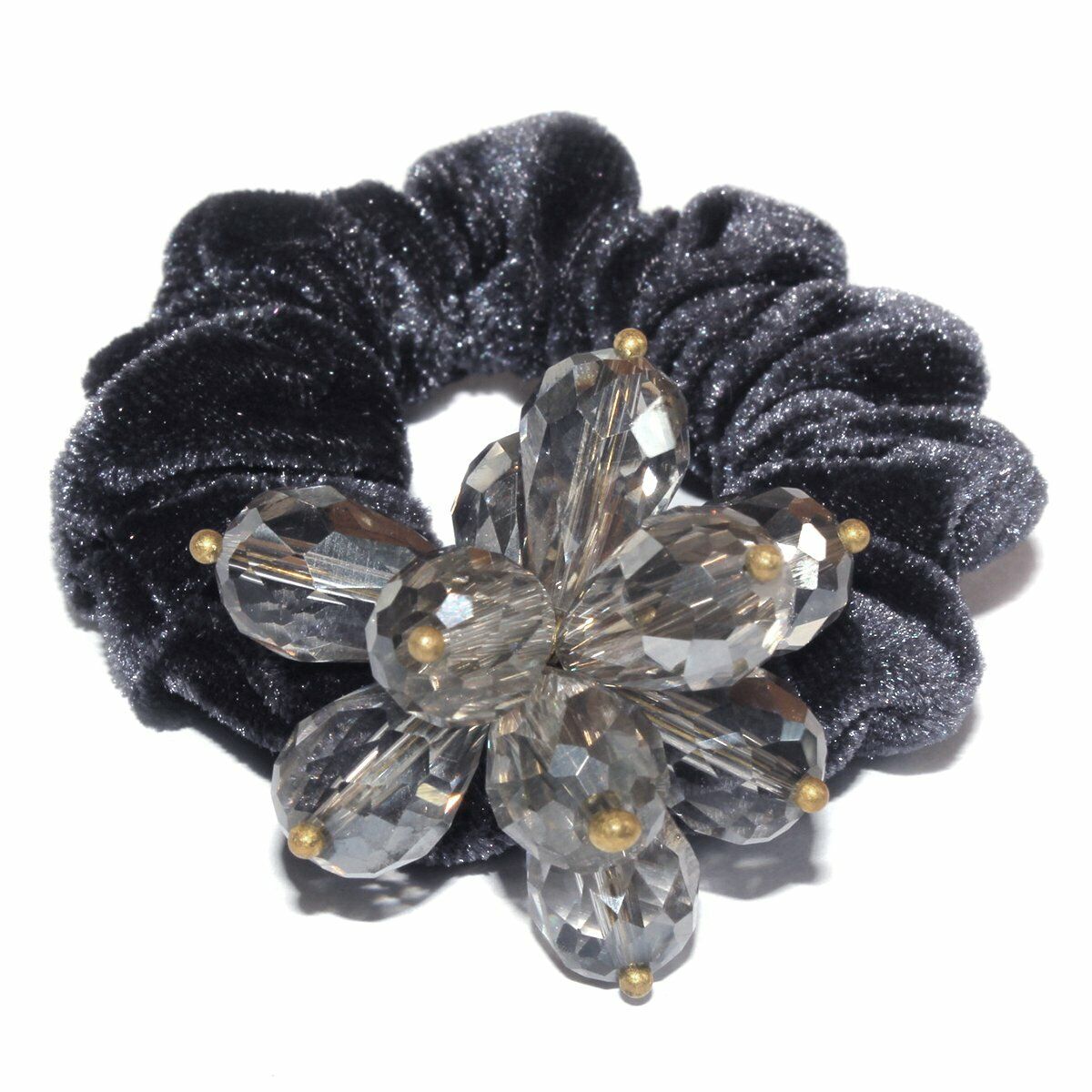 Kitcheniva Crystal Flower Scrunchies Hair Tie For Women