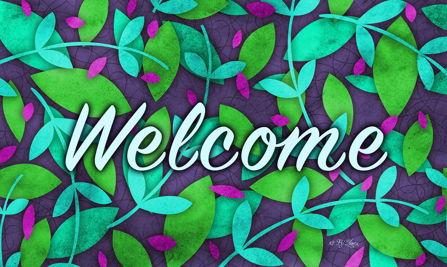 Spring Leaves Welcome Door Mat (18 x 30&#x22;)