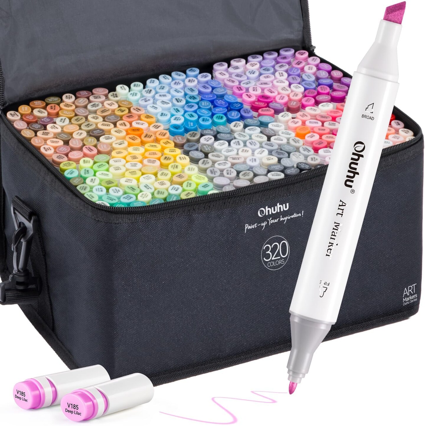 Ohuhu Alcohol Markers 320 Colors - Chisel &#x26; Fine Double Tipped Art Markers for Artists Adults Coloring Drawing Sketching Illustration - Alcohol-based Refillable Ink
