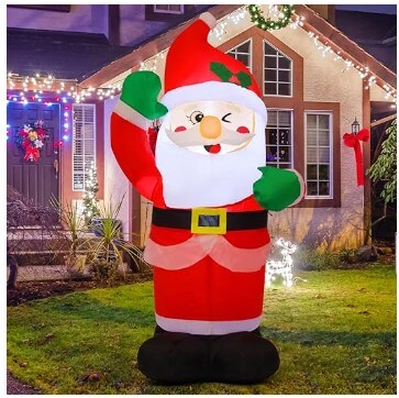 Christmas Inflatables 4.2 FT Indoor Outdoor Yard Lawn Garden Decorations Blow Up Santa Claus Inflatables with Built-in LEDs for Christmas Indoor Outdoor Yard Lawn Garden Decorations