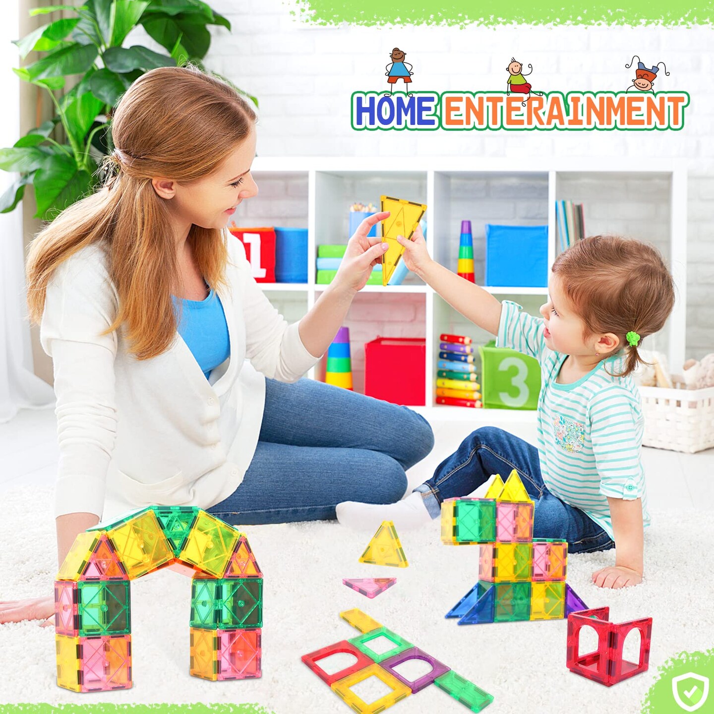 Magnetic Building Blocks Set for Kids Age 3-8 - Encourage Creativity & Develop Fine Motor Skills with Sensory Magnet Tiles Toys
