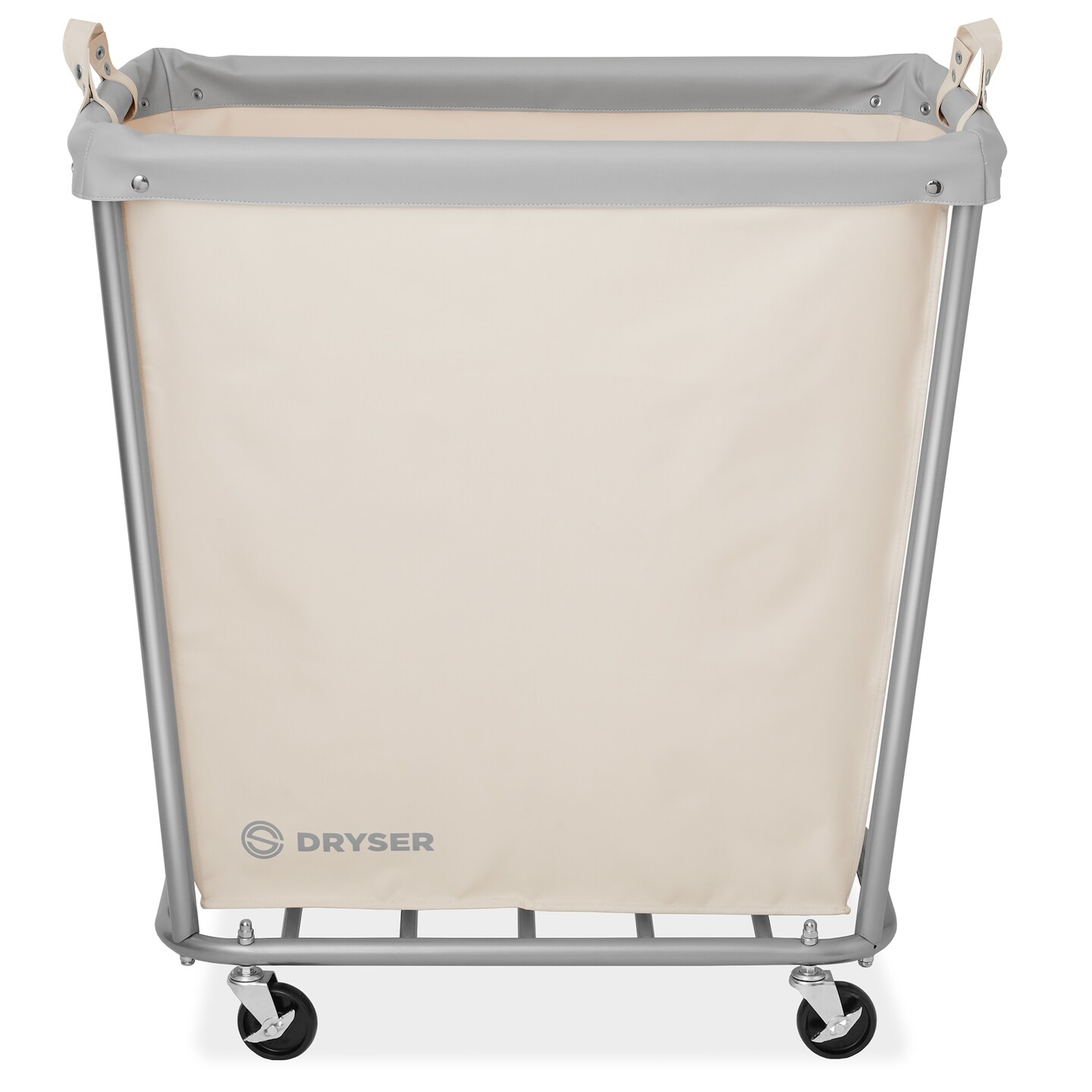 Dryser Commercial Heavy-Duty Rolling Laundry Hamper, Steel Frame Cart on Wheels with Removable Canvas Bin for Hotel or Home