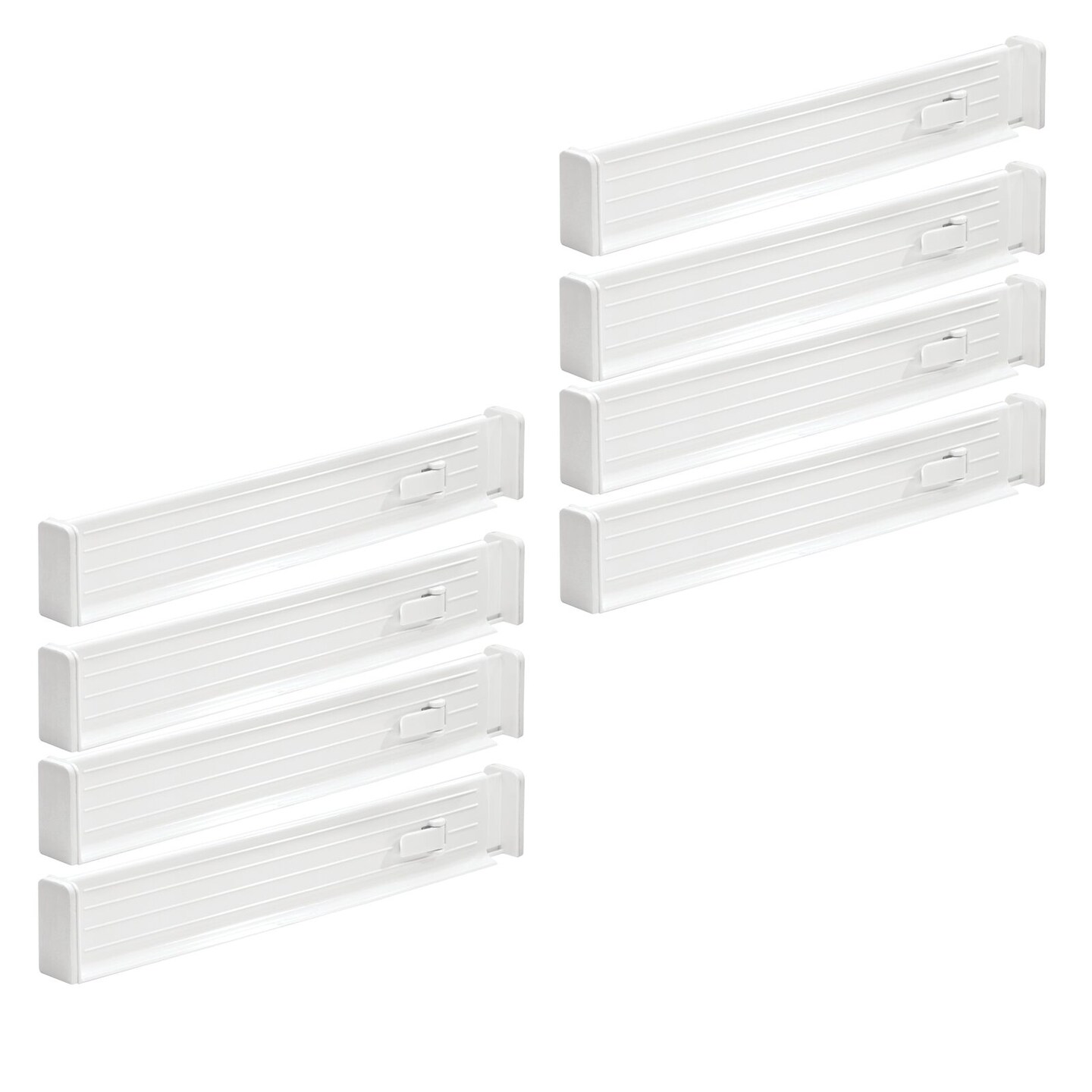 mDesign Expandable Adjustable Kitchen Drawer Divider, 8 Pack