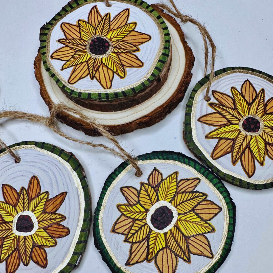 Sunflower ornaments deals