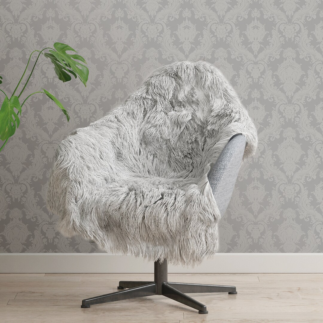Tempaper Damsel Textured Peel and Stick Wallpaper Metallic Platinum