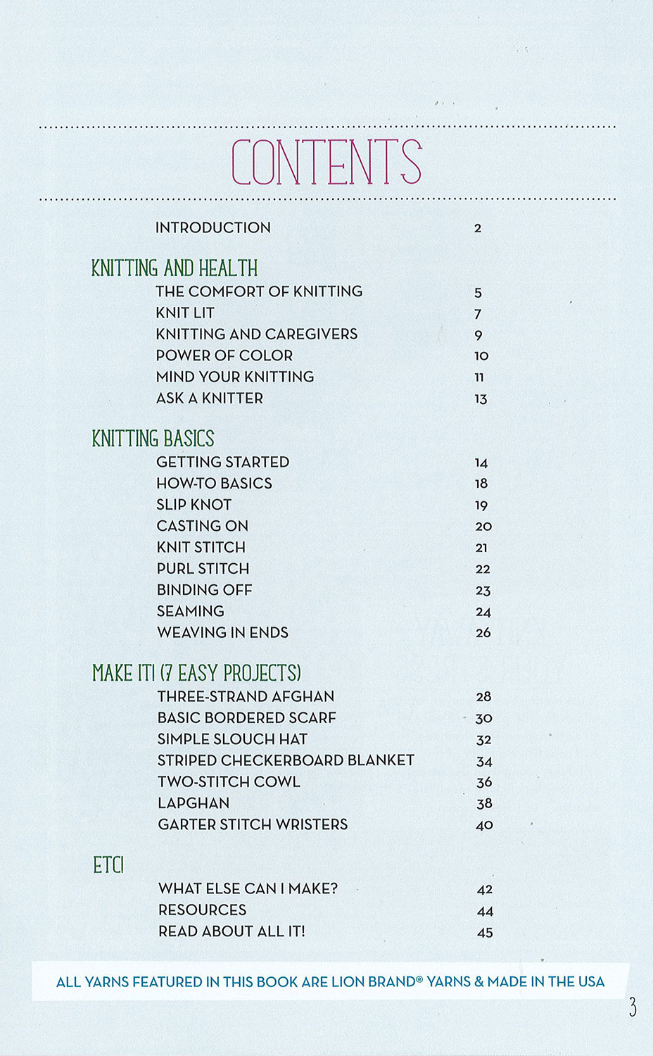 Leisure Arts Project Knitwell Comfort Knitting Book
