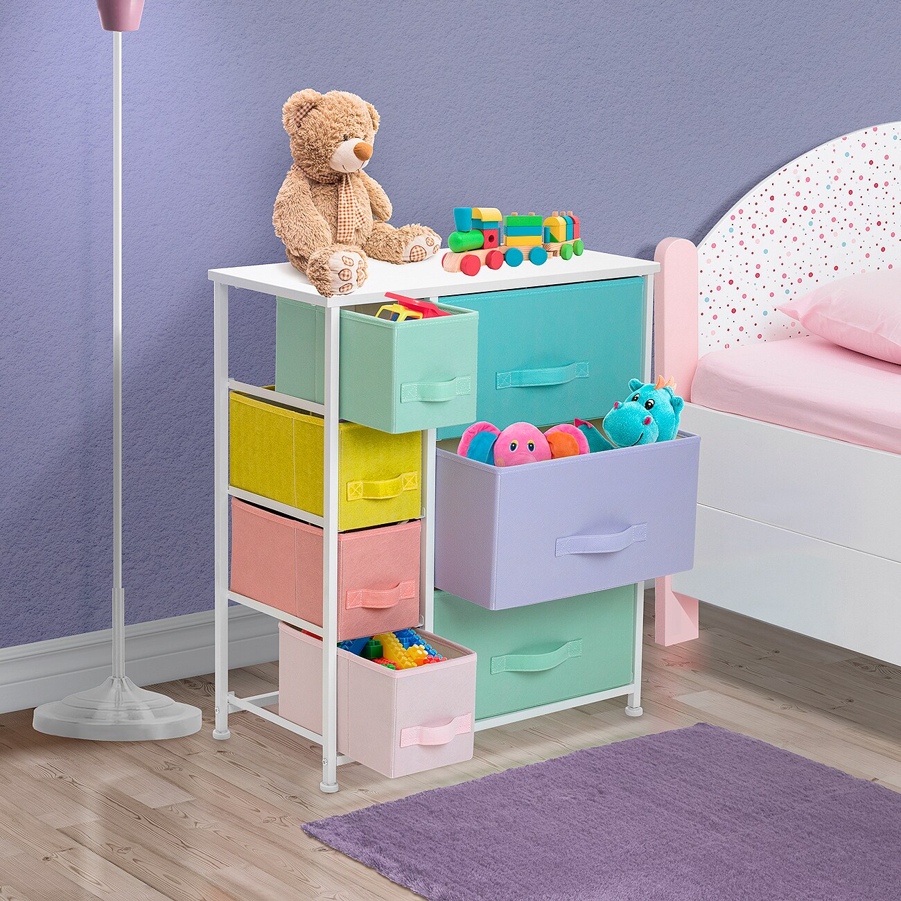 Sorbus Dresser with Drawers - Furniture Storage Tower Unit for Bedroom, Hallway, Closet, Office Organization - Steel Frame, Wood Top, Easy Pull Fabric Bins