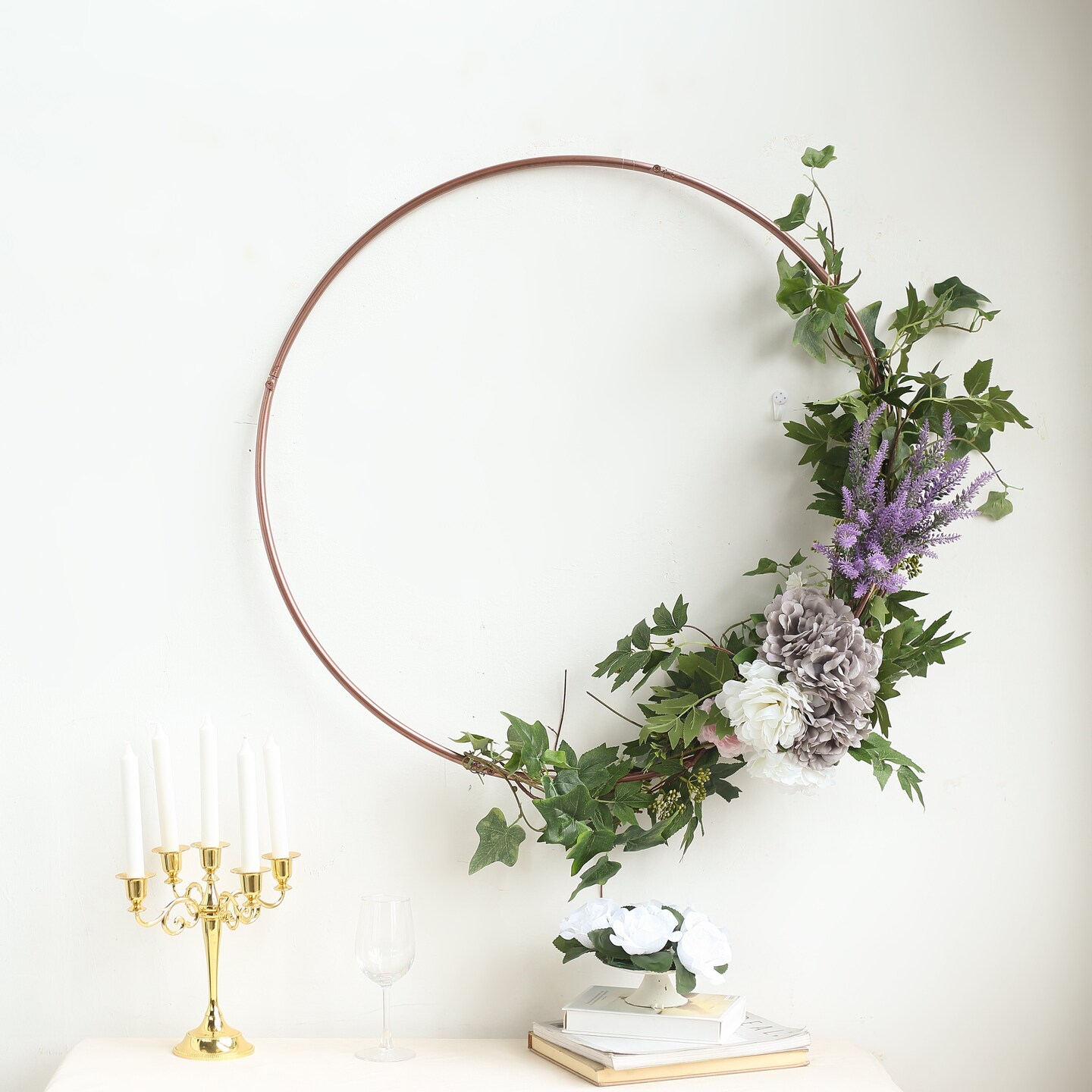 Metal Round Hoop for Hanging Wreath Ring in Wedding Party Decorations