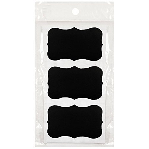 Wrapables Set of 36 Chalkboard Labels / Chalkboard Stickers, 3.5&#x22; x 2.5&#x22; Fancy Rectangle