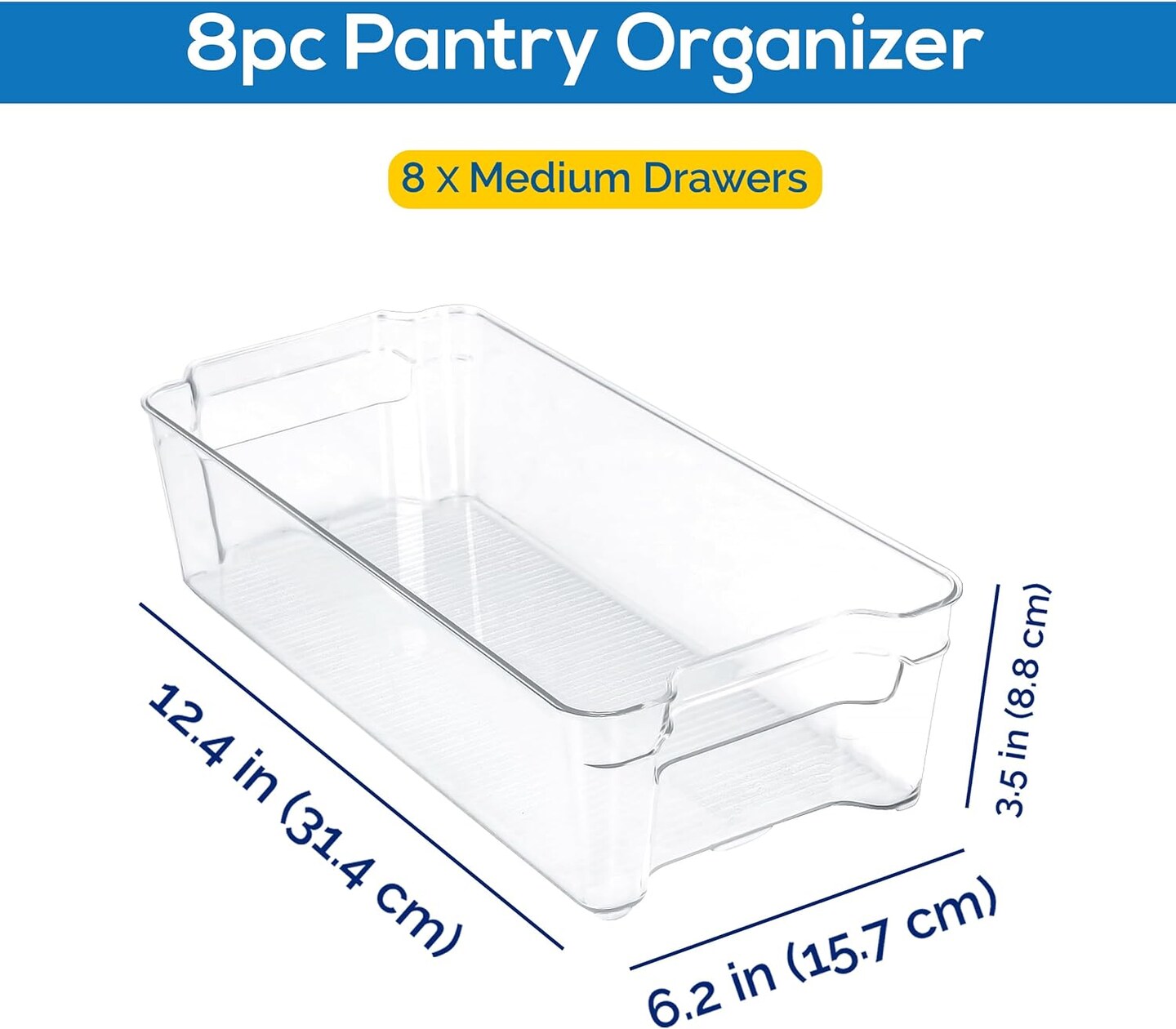 Fridge Organizer Bins - Set of 8 Refrigerator Organizer Set - Pantry Organizers and Storage - Clear Storage Bins For Fridge Organization and Storage - Home & Kitchen Organization
