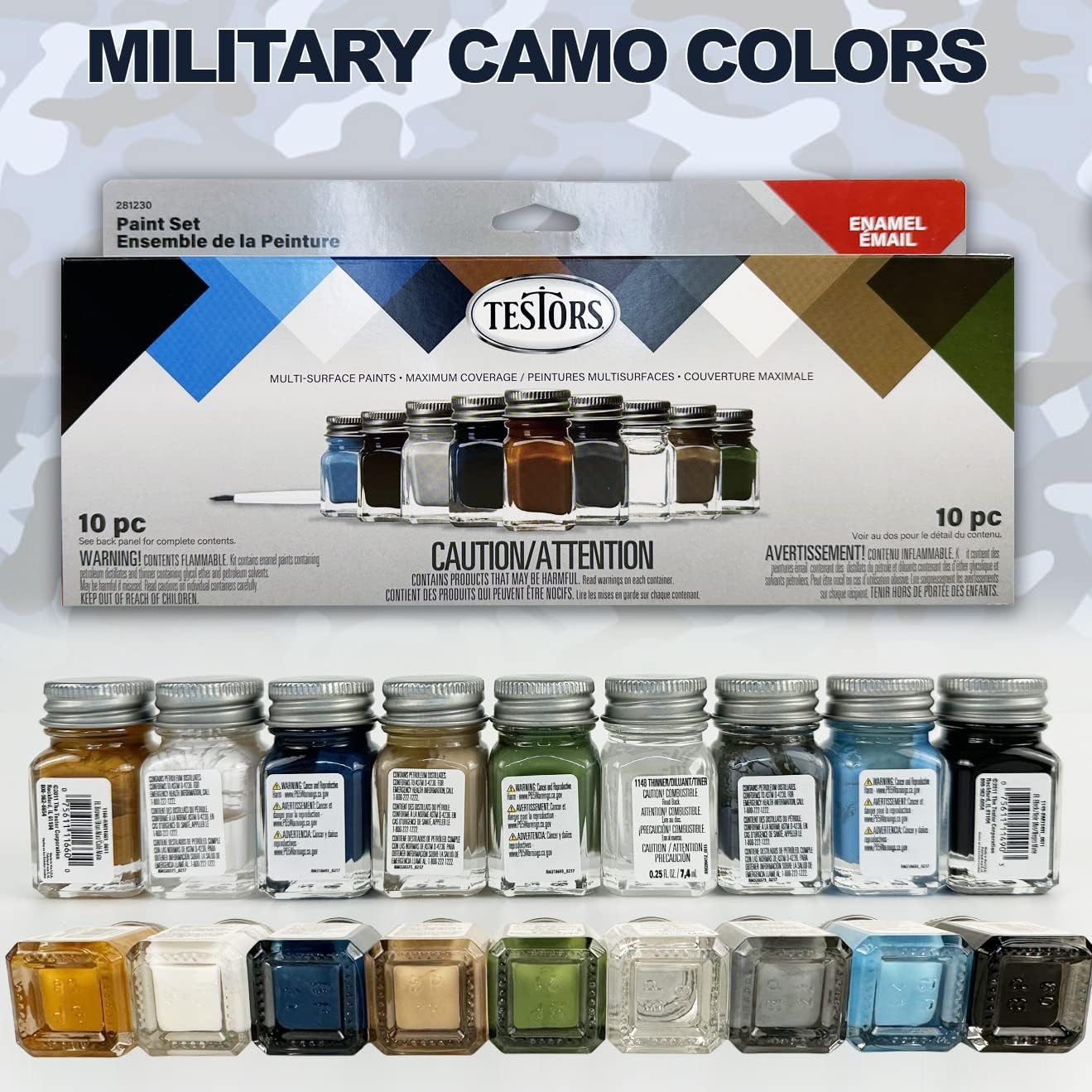 Testors Model Paint Enamel Paint Set 9146XT, Pixiss Model Paint Storage Case for Testors Paints (Holds 30 Bottles)