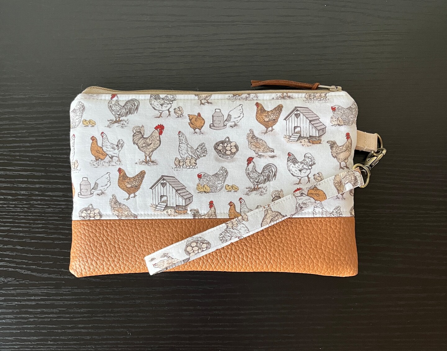 Wristlet wallet wristlet purse wristlet phone wallet wristlet clutch faux leather Chickens product 5