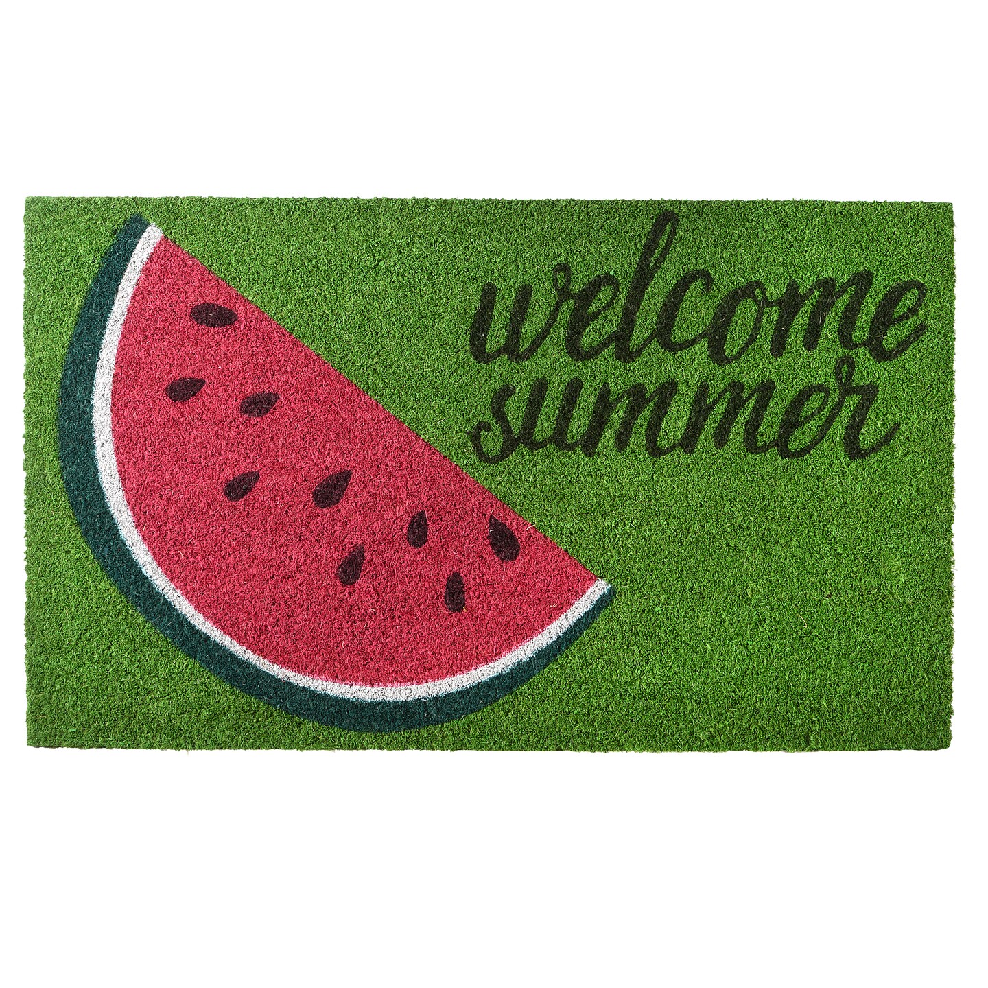 National Tree Company Welcome Entrance Mat, Green, Watermelon Theme, Summer Collection, 30 Inches