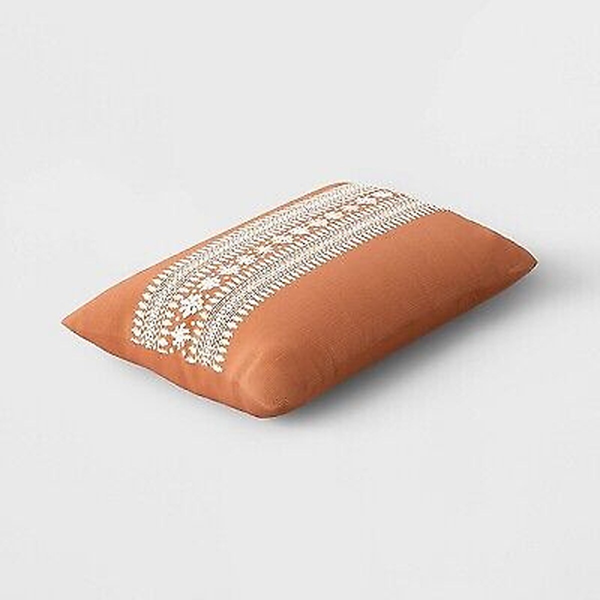 Embroidered Lumbar Throw Pillow