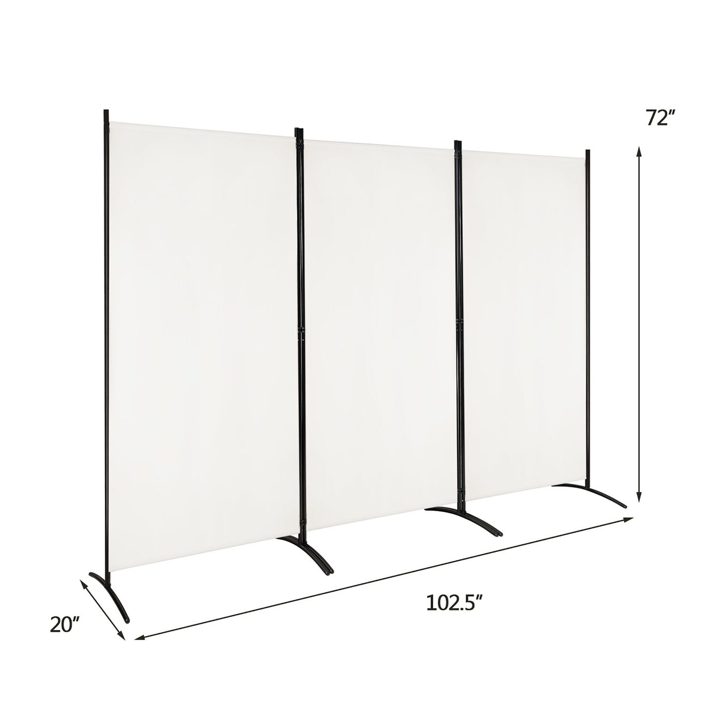 Costway 3-Panel Room Divider Folding Privacy Partition Screen for Office Room White\Black\Brown