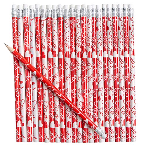 JOYIN 36 Pack Valentines Day Arrow Pencil with Card for Valentines Classroom Gift Exchange, Cute Stationery Toys for Valentine Party Favors, Game