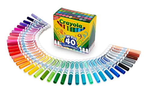 Crayola Ultra Clean Washable Markers (40 Count), Coloring Markers for Kids,  Art Supplies, Holiday Gifts for Kids, Stocking Stuffers, 3+