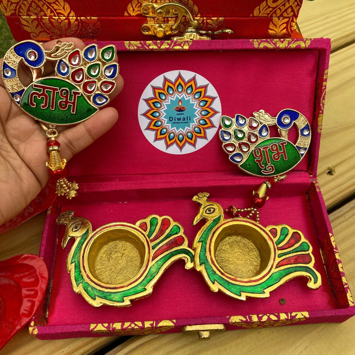 Personalized Diwali Gifts Hamper Indian Festival Diwali Gift Boxes Large Brocade Box for Employees Home Office Friends Family &#x26; Relatives Corporate Return Gift Items Gift for Her