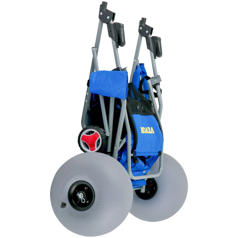 Wonder Wheeler Wide Beach Cart with 12&#x27;&#x27; Balloon Wheels &#x26; Storage Bag.
